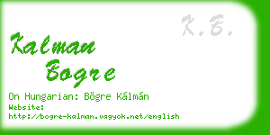 kalman bogre business card