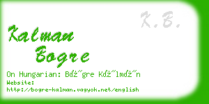 kalman bogre business card